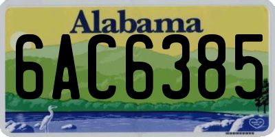 AL license plate 6AC6385
