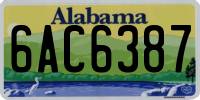 AL license plate 6AC6387