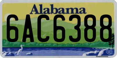 AL license plate 6AC6388