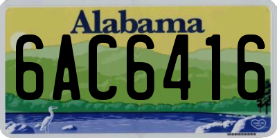 AL license plate 6AC6416