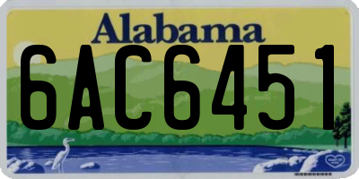 AL license plate 6AC6451