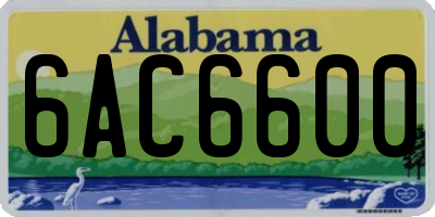 AL license plate 6AC6600