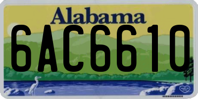 AL license plate 6AC6610