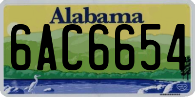 AL license plate 6AC6654