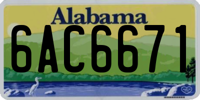AL license plate 6AC6671