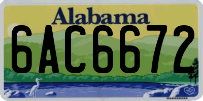 AL license plate 6AC6672
