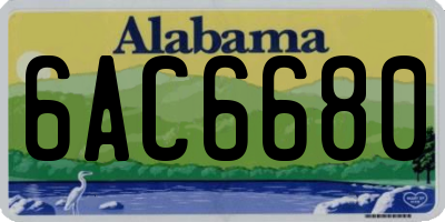 AL license plate 6AC6680