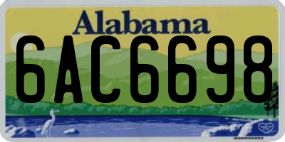 AL license plate 6AC6698