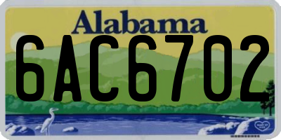 AL license plate 6AC6702