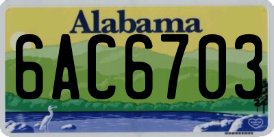 AL license plate 6AC6703