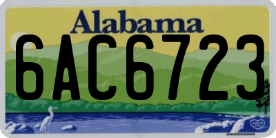 AL license plate 6AC6723