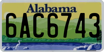 AL license plate 6AC6743