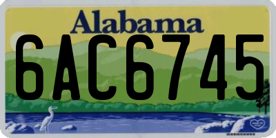 AL license plate 6AC6745