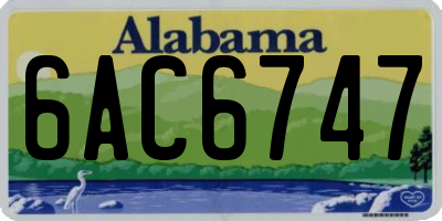 AL license plate 6AC6747