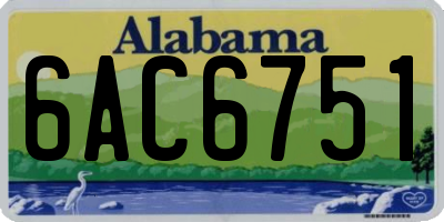 AL license plate 6AC6751