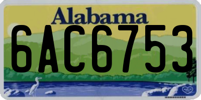 AL license plate 6AC6753