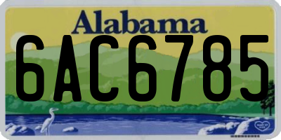 AL license plate 6AC6785