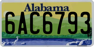 AL license plate 6AC6793