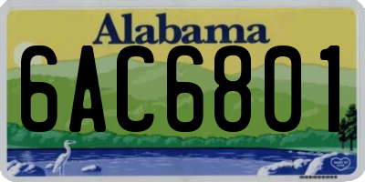 AL license plate 6AC6801
