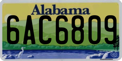 AL license plate 6AC6809