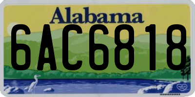 AL license plate 6AC6818