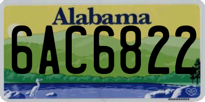 AL license plate 6AC6822