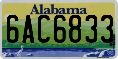 AL license plate 6AC6833