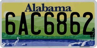 AL license plate 6AC6862