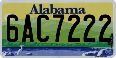 AL license plate 6AC7222