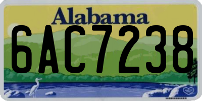 AL license plate 6AC7238