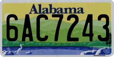 AL license plate 6AC7243