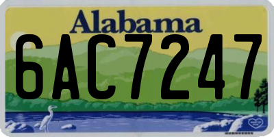 AL license plate 6AC7247