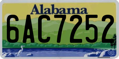 AL license plate 6AC7252