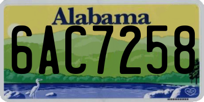 AL license plate 6AC7258
