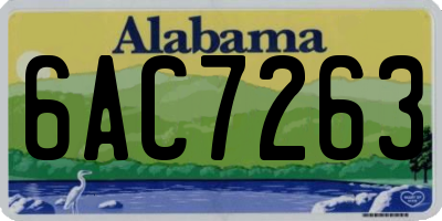 AL license plate 6AC7263