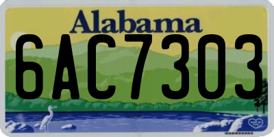 AL license plate 6AC7303