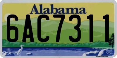 AL license plate 6AC7311