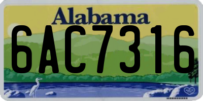 AL license plate 6AC7316