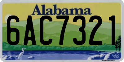 AL license plate 6AC7321