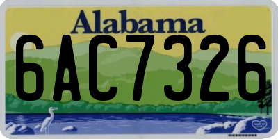 AL license plate 6AC7326