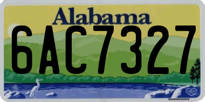 AL license plate 6AC7327