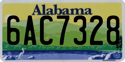 AL license plate 6AC7328