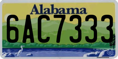 AL license plate 6AC7333