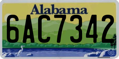 AL license plate 6AC7342