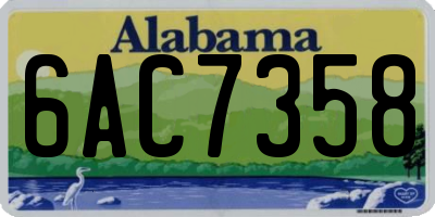 AL license plate 6AC7358