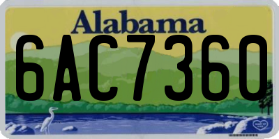 AL license plate 6AC7360