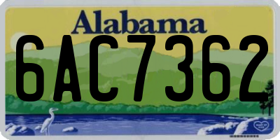 AL license plate 6AC7362