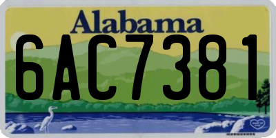 AL license plate 6AC7381