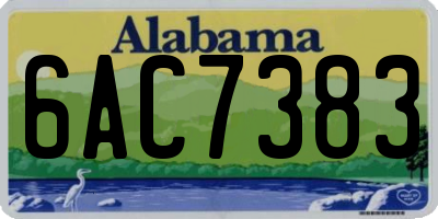AL license plate 6AC7383