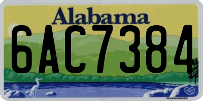 AL license plate 6AC7384